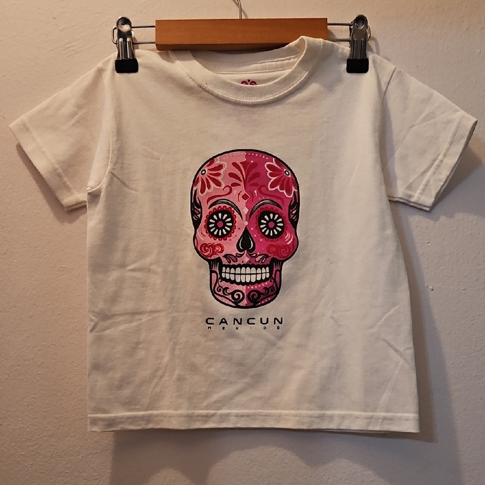 Kids White Skull Graphic T-Shirt